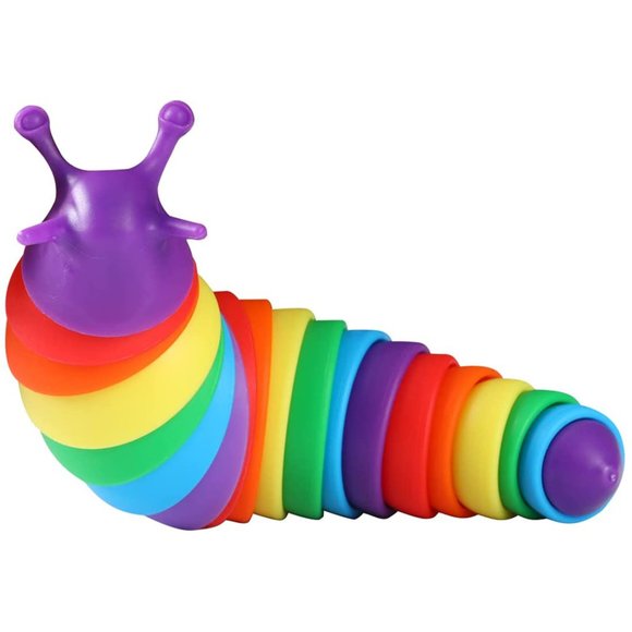 Pack of 2 Slug Rainbow Color Fidget Sensory Toy - Picture 1 of 5